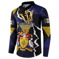 Personalized Barbados Emancipation Day Button Sweatshirt Luxury Gold Trident - Wonder Print Shop