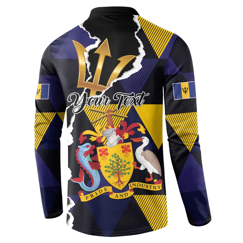 Personalized Barbados Emancipation Day Button Sweatshirt Luxury Gold Trident - Wonder Print Shop