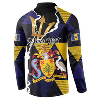 Personalized Barbados Emancipation Day Button Sweatshirt Luxury Gold Trident - Wonder Print Shop