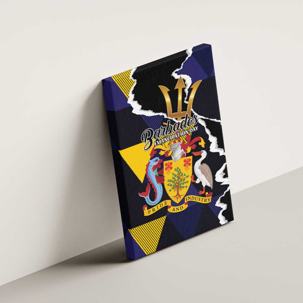 Barbados Emancipation Day Canvas Wall Art Luxury Gold Trident - Wonder Print Shop