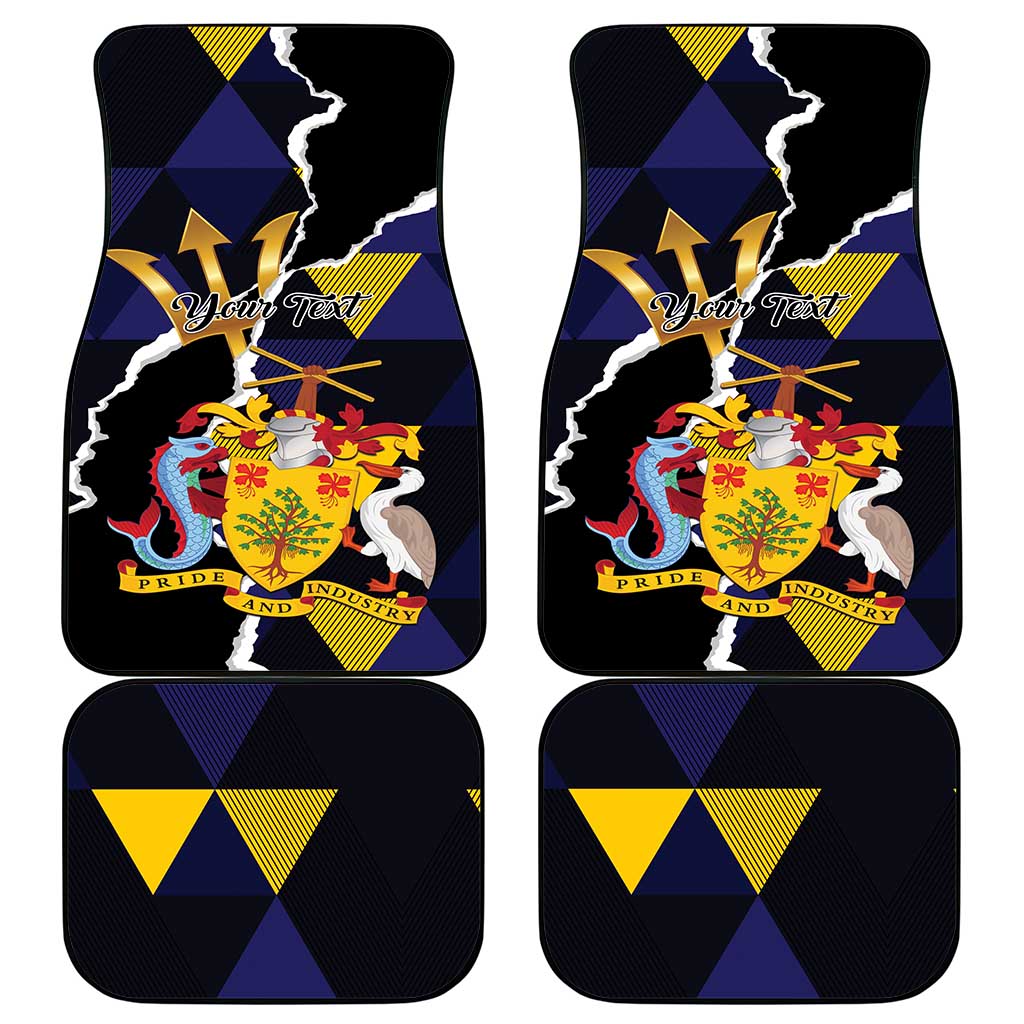 Barbados Emancipation Day Car Mats Luxury Gold Trident - Wonder Print Shop