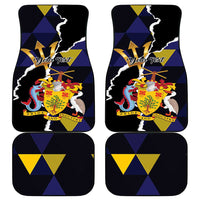 Barbados Emancipation Day Car Mats Luxury Gold Trident - Wonder Print Shop