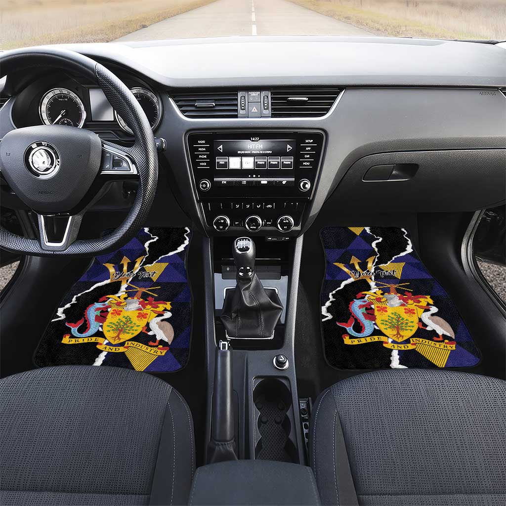 Barbados Emancipation Day Car Mats Luxury Gold Trident - Wonder Print Shop