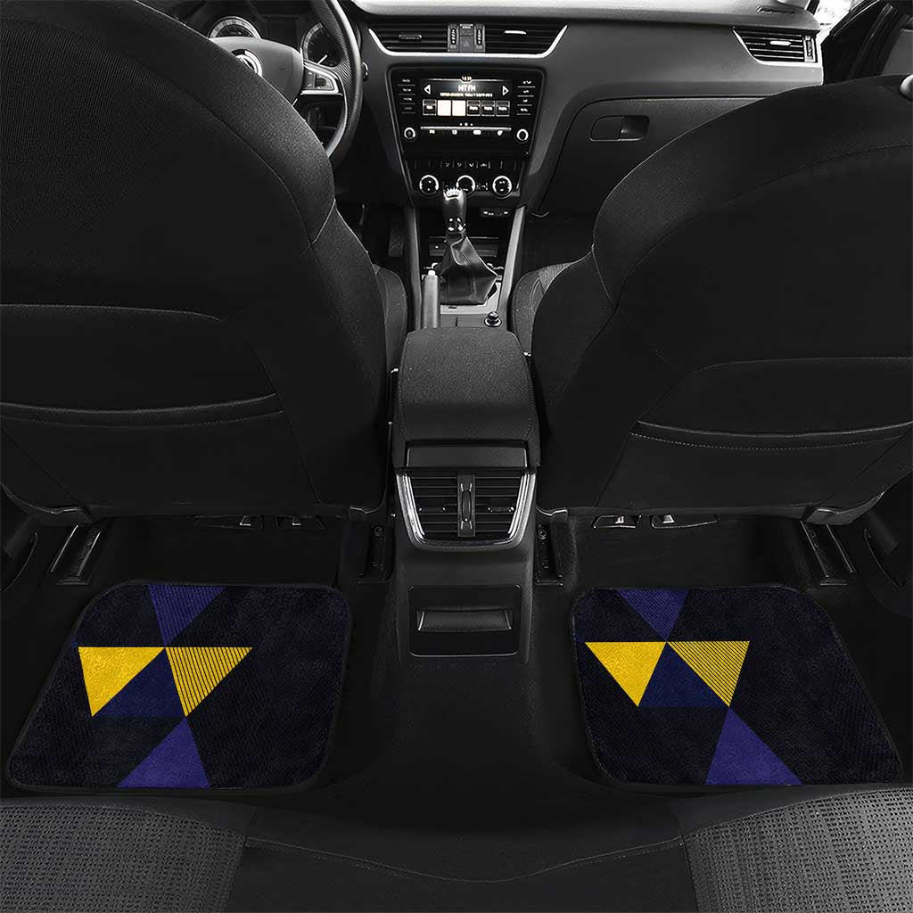 Barbados Emancipation Day Car Mats Luxury Gold Trident - Wonder Print Shop