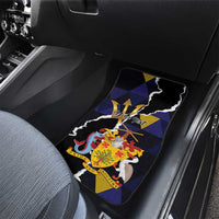 Barbados Emancipation Day Car Mats Luxury Gold Trident - Wonder Print Shop