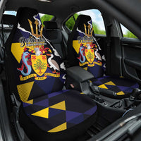 Barbados Emancipation Day Car Seat Cover Luxury Gold Trident - Wonder Print Shop