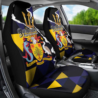 Barbados Emancipation Day Car Seat Cover Luxury Gold Trident - Wonder Print Shop