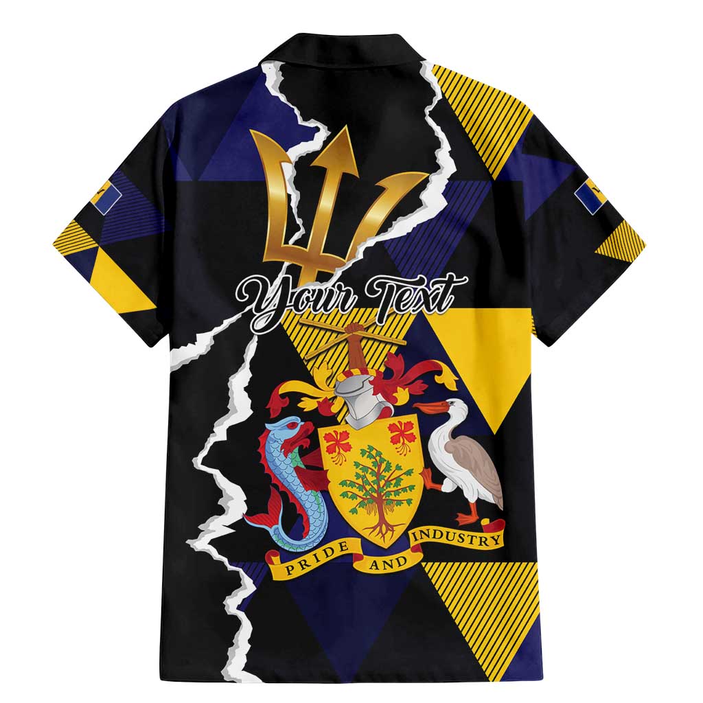 Personalized Barbados Emancipation Day Family Matching Mermaid Dress and Hawaiian Shirt Luxury Gold Trident - Wonder Print Shop