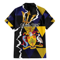 Personalized Barbados Emancipation Day Family Matching Mermaid Dress and Hawaiian Shirt Luxury Gold Trident - Wonder Print Shop