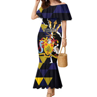 Personalized Barbados Emancipation Day Family Matching Mermaid Dress and Hawaiian Shirt Luxury Gold Trident - Wonder Print Shop