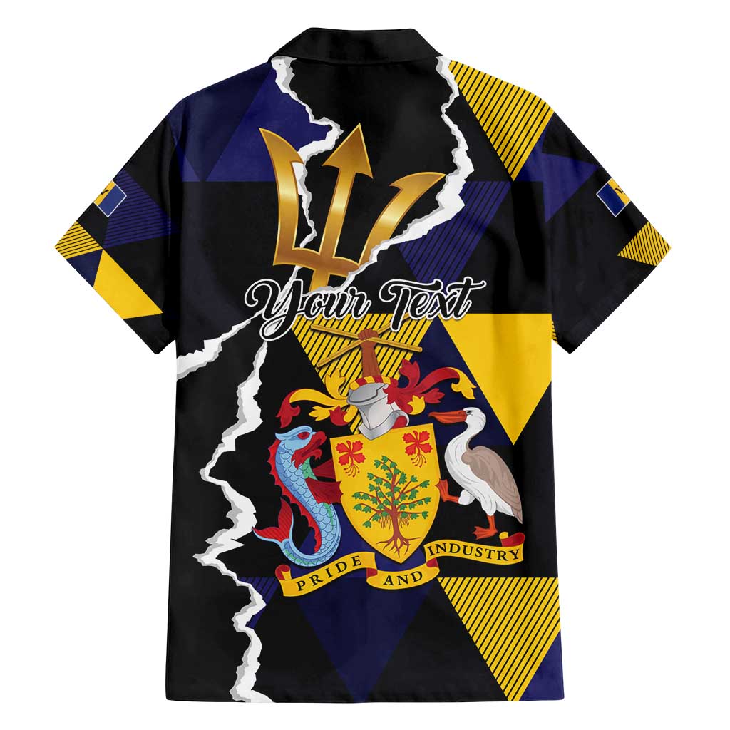 Personalized Barbados Emancipation Day Family Matching Off Shoulder Short Dress and Hawaiian Shirt Luxury Gold Trident - Wonder Print Shop