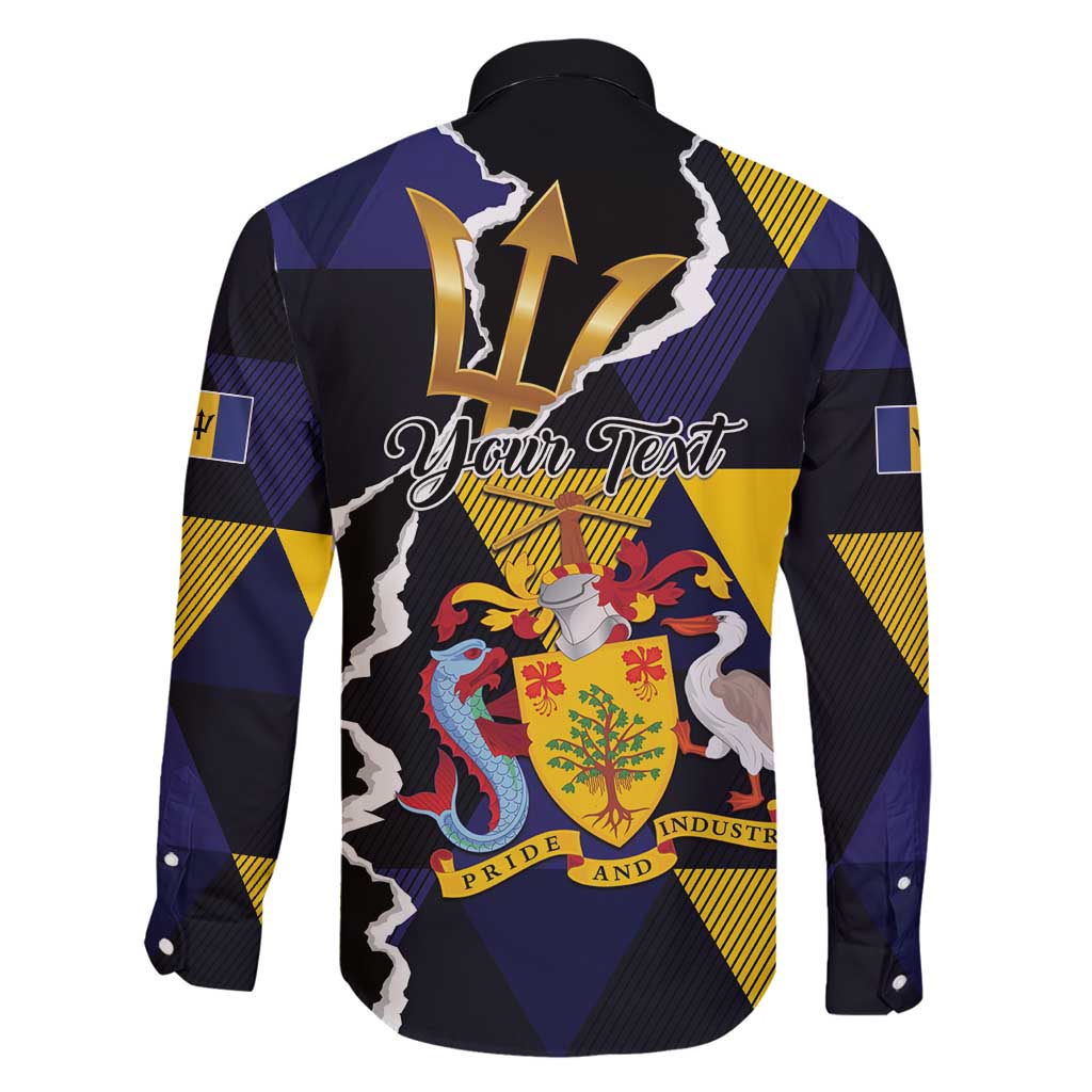 Personalized Barbados Emancipation Day Family Matching Off Shoulder Short Dress and Hawaiian Shirt Luxury Gold Trident - Wonder Print Shop