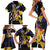 Personalized Barbados Emancipation Day Family Matching Short Sleeve Bodycon Dress and Hawaiian Shirt Luxury Gold Trident - Wonder Print Shop