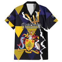 Personalized Barbados Emancipation Day Family Matching Summer Maxi Dress and Hawaiian Shirt Luxury Gold Trident - Wonder Print Shop