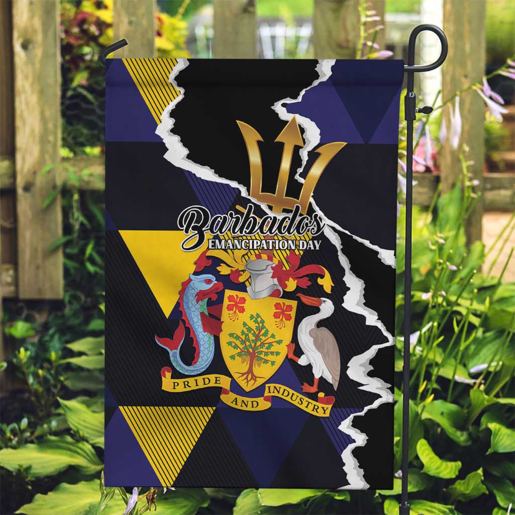 Barbados Emancipation Day Garden Flag Luxury Gold Trident - Wonder Print Shop