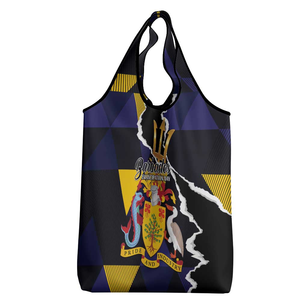 Barbados Emancipation Day Grocery Bag Luxury Gold Trident - Wonder Print Shop