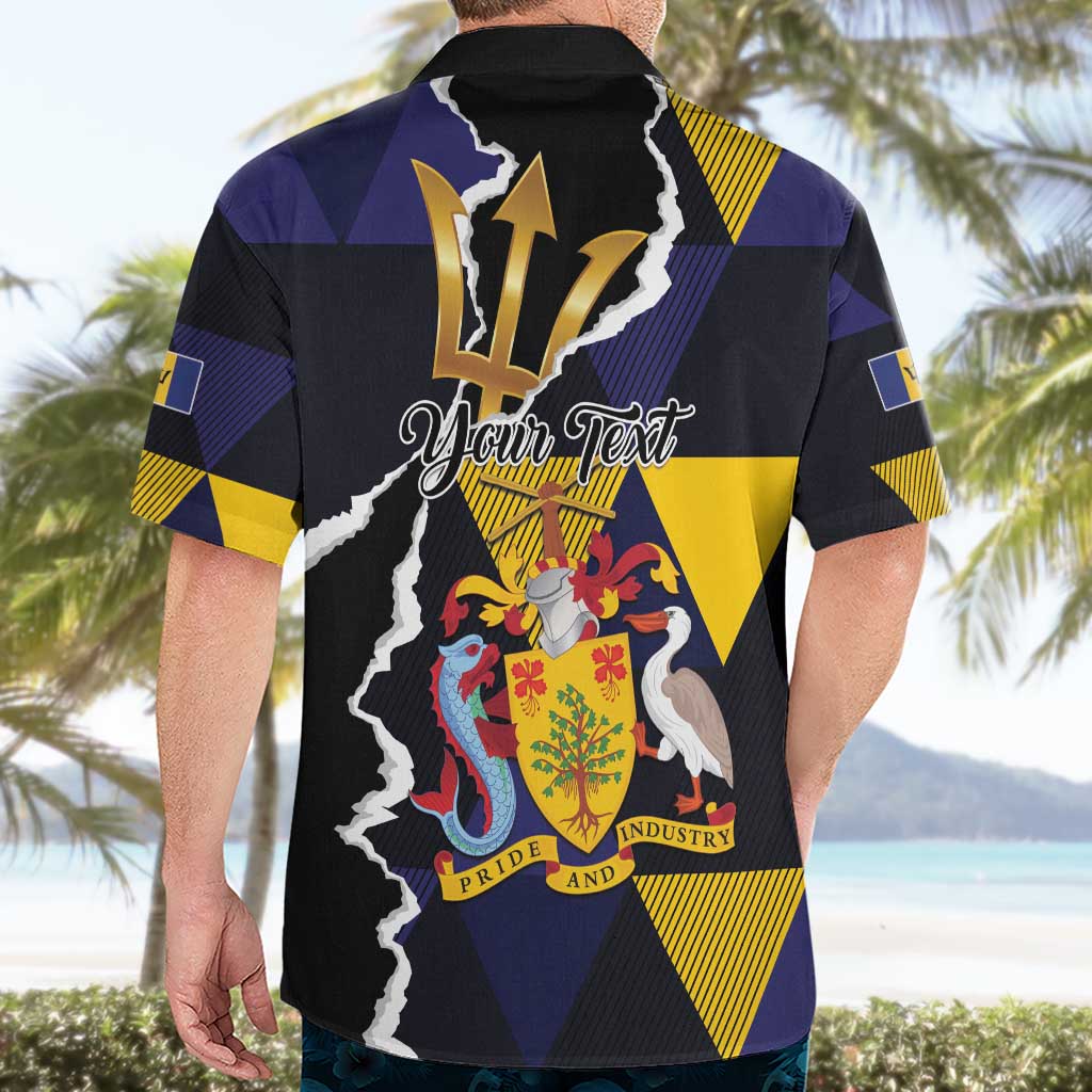 Personalized Barbados Emancipation Day Hawaiian Shirt Luxury Gold Trident - Wonder Print Shop