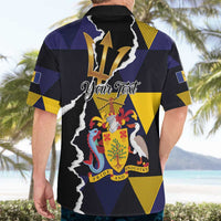 Personalized Barbados Emancipation Day Hawaiian Shirt Luxury Gold Trident - Wonder Print Shop