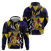 Personalized Barbados Emancipation Day Hoodie Luxury Gold Trident - Wonder Print Shop