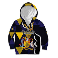 Personalized Barbados Emancipation Day Kid Hoodie Luxury Gold Trident - Wonder Print Shop