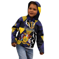 Personalized Barbados Emancipation Day Kid Hoodie Luxury Gold Trident - Wonder Print Shop