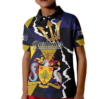 Personalized Barbados Emancipation Day Kid Polo Shirt Luxury Gold Trident - Wonder Print Shop