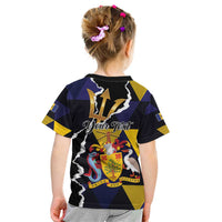 Personalized Barbados Emancipation Day Kid T Shirt Luxury Gold Trident - Wonder Print Shop