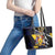 Barbados Emancipation Day Leather Tote Bag Luxury Gold Trident - Wonder Print Shop