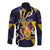 Personalized Barbados Emancipation Day Long Sleeve Button Shirt Luxury Gold Trident - Wonder Print Shop