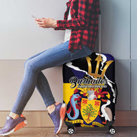Barbados Emancipation Day Luggage Cover Luxury Gold Trident - Wonder Print Shop