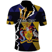 Personalized Barbados Emancipation Day Polo Shirt Luxury Gold Trident - Wonder Print Shop