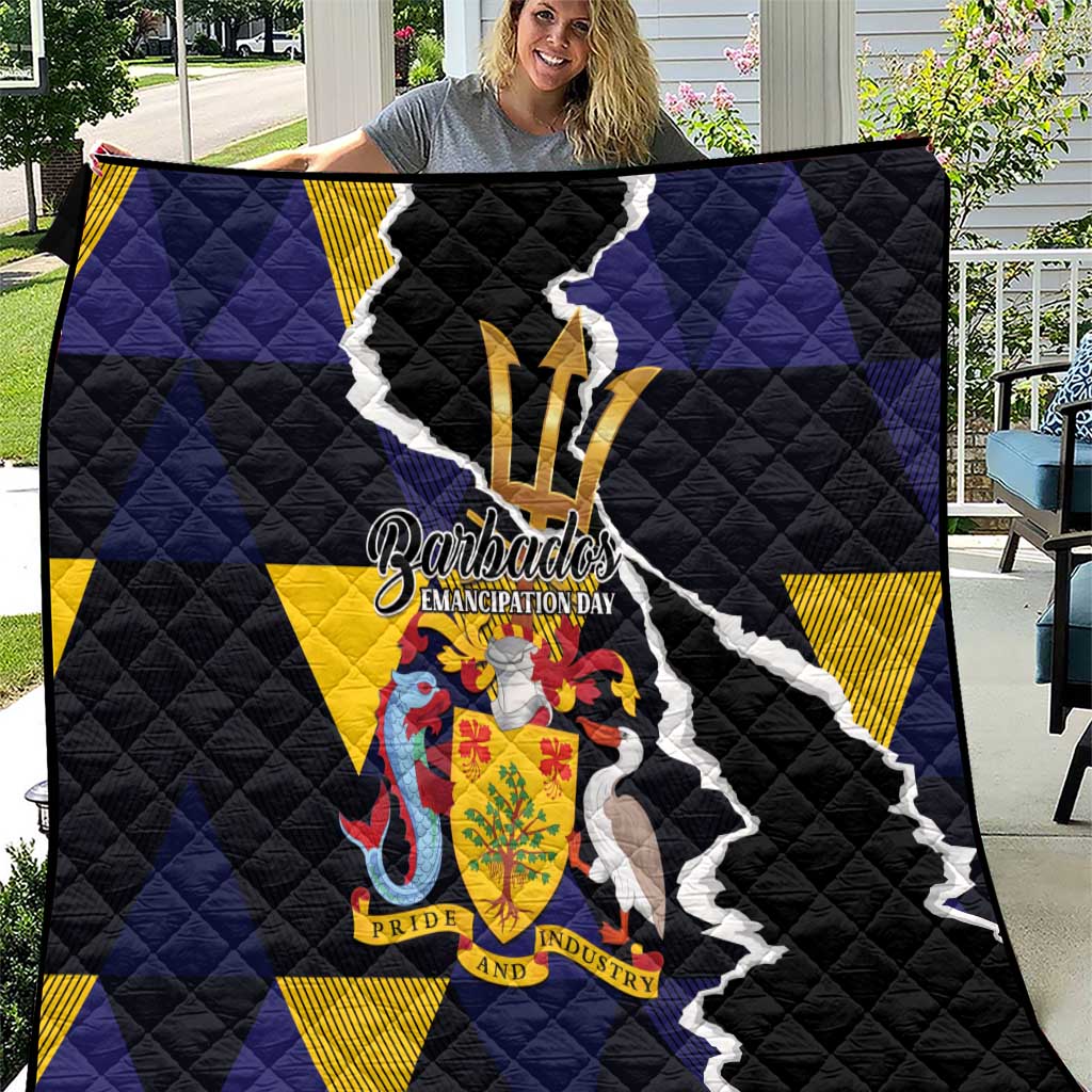Barbados Emancipation Day Quilt Luxury Gold Trident - Wonder Print Shop
