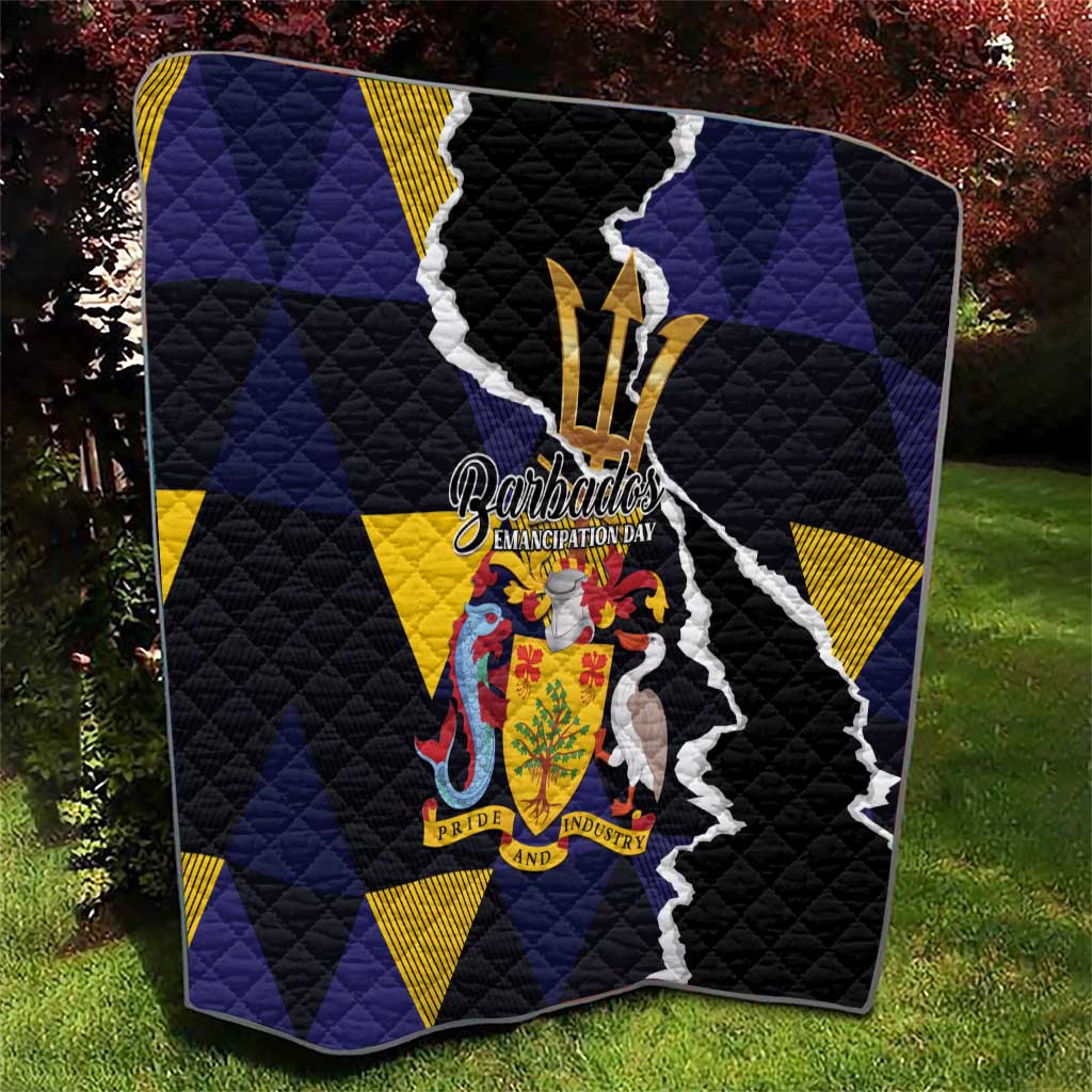 Barbados Emancipation Day Quilt Luxury Gold Trident - Wonder Print Shop