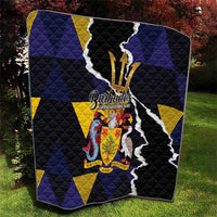 Barbados Emancipation Day Quilt Luxury Gold Trident - Wonder Print Shop