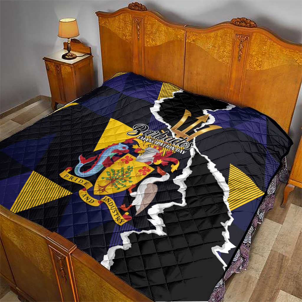 Barbados Emancipation Day Quilt Luxury Gold Trident - Wonder Print Shop