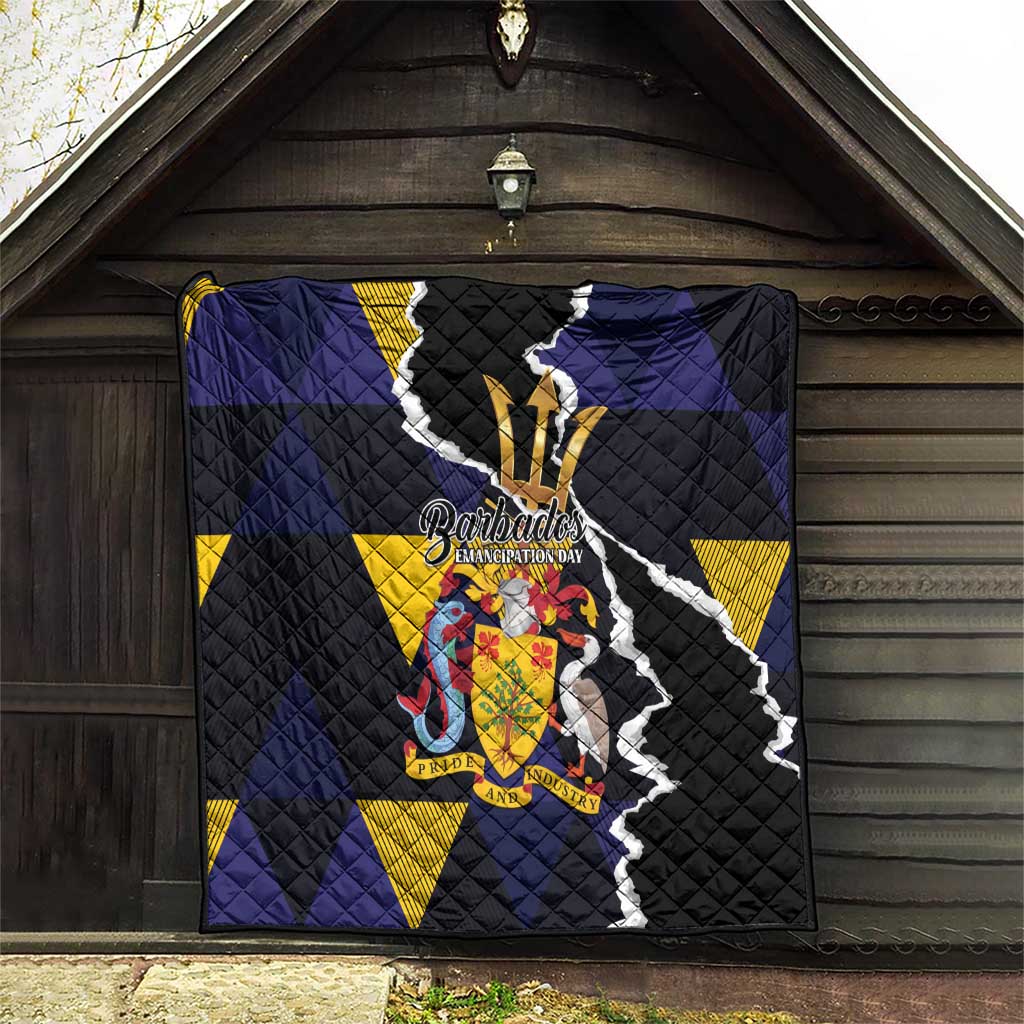 Barbados Emancipation Day Quilt Luxury Gold Trident - Wonder Print Shop