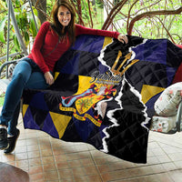 Barbados Emancipation Day Quilt Luxury Gold Trident - Wonder Print Shop