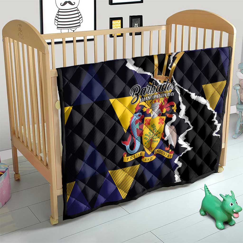 Barbados Emancipation Day Quilt Luxury Gold Trident - Wonder Print Shop