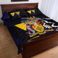 Barbados Emancipation Day Quilt Bed Set Luxury Gold Trident - Wonder Print Shop