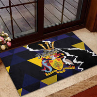Barbados Emancipation Day Rubber Doormat Luxury Gold Trident - Wonder Print Shop