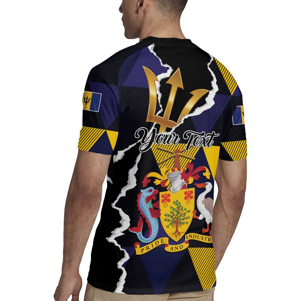 Personalized Barbados Emancipation Day Rugby Jersey Luxury Gold Trident - Wonder Print Shop