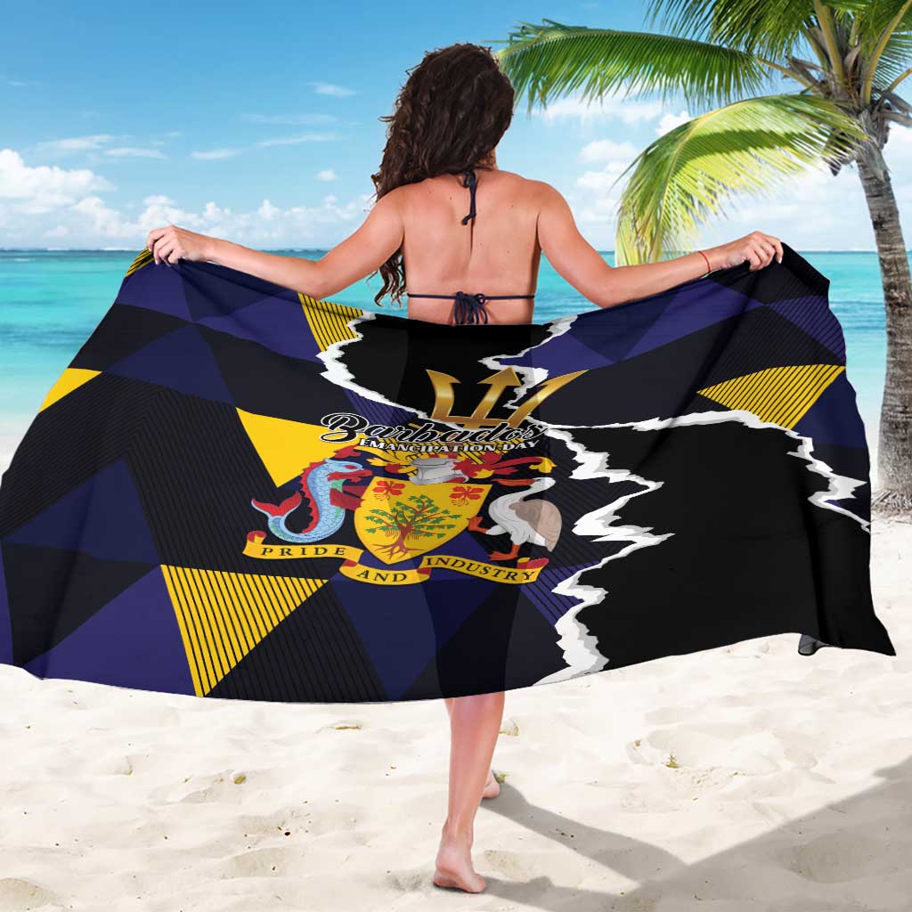 Barbados Emancipation Day Sarong Luxury Gold Trident - Wonder Print Shop