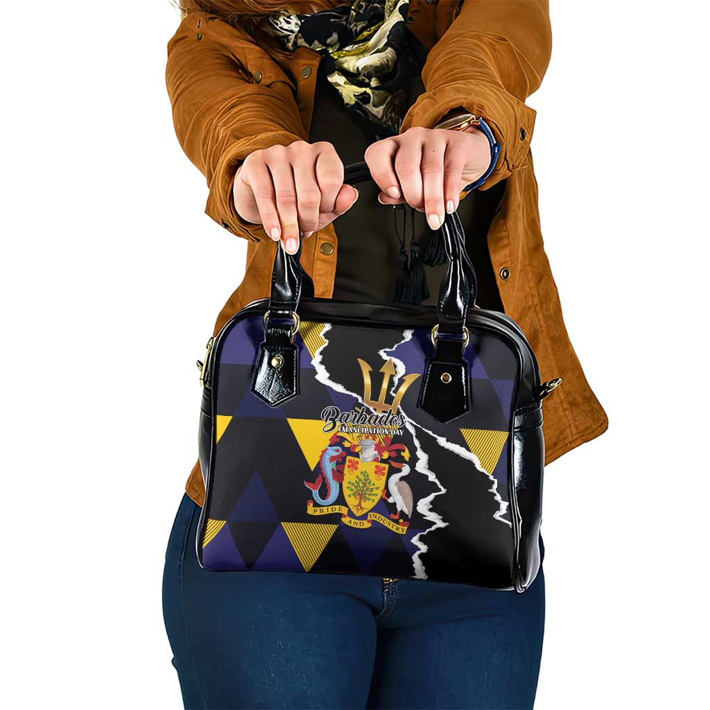 Barbados Emancipation Day Shoulder Handbag Luxury Gold Trident - Wonder Print Shop