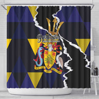 Barbados Emancipation Day Shower Curtain Luxury Gold Trident - Wonder Print Shop