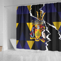 Barbados Emancipation Day Shower Curtain Luxury Gold Trident - Wonder Print Shop