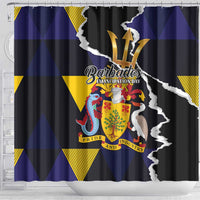 Barbados Emancipation Day Shower Curtain Luxury Gold Trident - Wonder Print Shop