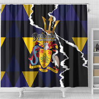 Barbados Emancipation Day Shower Curtain Luxury Gold Trident - Wonder Print Shop