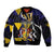 Personalized Barbados Emancipation Day Sleeve Zip Bomber Jacket Luxury Gold Trident - Wonder Print Shop