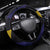 Barbados Emancipation Day Steering Wheel Cover Luxury Gold Trident - Wonder Print Shop