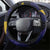 Barbados Emancipation Day Steering Wheel Cover Luxury Gold Trident - Wonder Print Shop